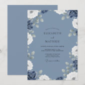 Weises Hochzeit Einladung (Vorne/Hinten)