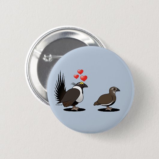 Weises Waldhuhn-Liebe Button (Vorne & Hinten)