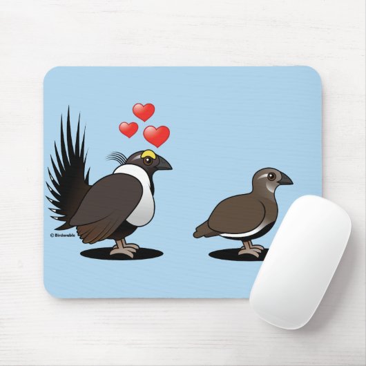 Weises Waldhuhn-Liebe Mousepad (Mit Mouse)