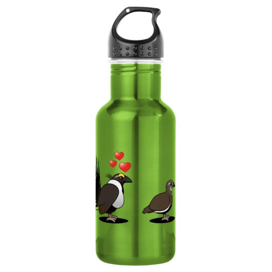 Weises Waldhuhn-Liebe Trinkflasche (Vorderseite)
