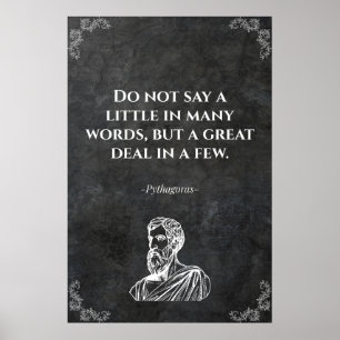 Weises Zitat von Pythagoras. Inspiration Poster