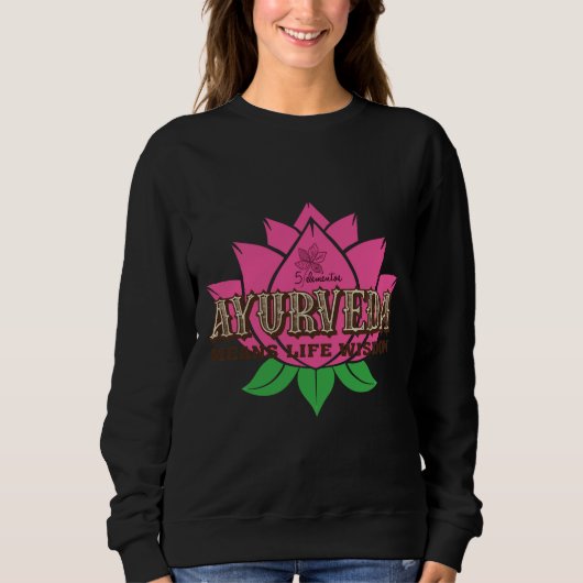 Weisheit Ayurveda Pink Sweatshirt (Vorderseite)