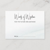 Weisheit Brautparty Weicher grüner Schlag Hinweiskarte (Vorderseite)