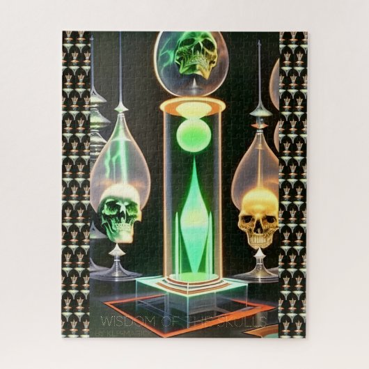 Weisheit der Skulls - AI Fantasy Art Print Sci-Fi Puzzle (Vertikal)