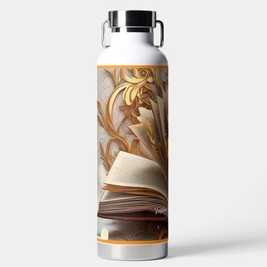 "Weisheit des Buches" Trinkflasche (Vorderseite)