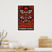 Weisheit Eule Poster Fette Rote und Schwarze Volks (Küche)