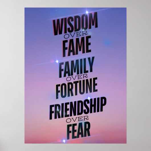 Weisheit Familienfreundschaft - Inspiration Poster (Vorne)
