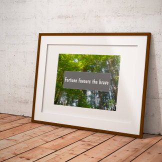 Weisheit-Glück begünstigt das tapfere Sprichwort-P Poster