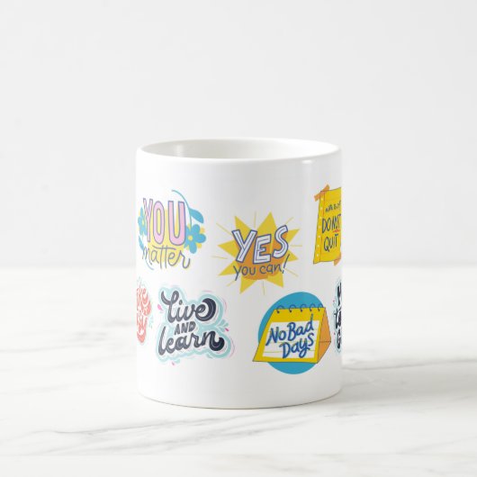 Weisheit in Blasen: bunte Sammlung von Zitaten Kaffeetasse (Mittel)