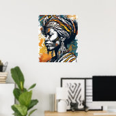 Weisheit in Farbe - Traditionelle Afro-Frau Poster (Heimbüro)
