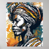 Weisheit in Farbe - Traditionelle Afro-Frau Poster (Vorne)