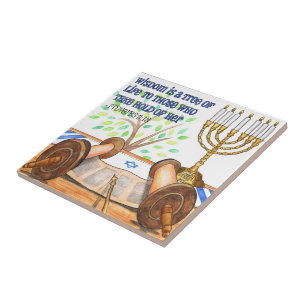 Weisheit ist ein Baum des Lebens - Tile/ Trivet/ S Fliese