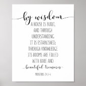 Weisheit ist ein Haus gebaut, Sprichwörter 24:3-4 Poster (Vorne)