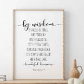 Weisheit ist ein Haus gebaut, Sprichwörter 24:3-4 Poster