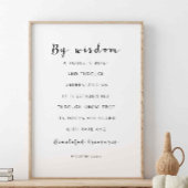 Weisheit ist ein Haus gebaut, Sprichwörter 24:3-4 Poster