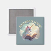 Weisheit ist Magie - Niedliches Einhorn Magnet (Vorderseite/Rückseite)
