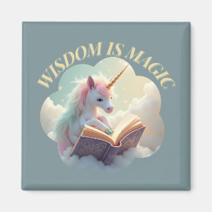 Weisheit ist Magie - Niedliches Einhorn Magnet