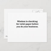 Weisheit (Karo für Toilettenpapier) Postkarte (Vorne/Hinten)