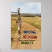 Weisheit, Mut, Würde (Giraffe, Inspiration) Poster (Vorne)