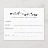 Weisheit Neue Eltern Ratschläge Kinderdusche (Vorderseite)