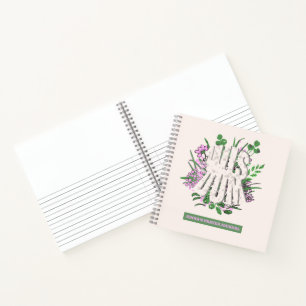 Weisheit Rosa Blumen und Blätter Typografie Notizblock