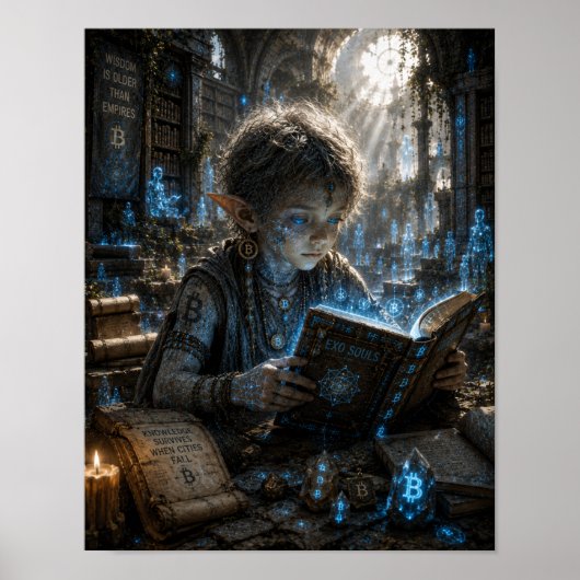 Weisheit / Runenbewahrer / Antike Bibliothek Poster (Vorne)