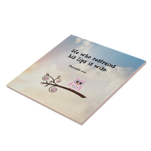 Weisheit - Sprichwörter 10:19, Keramik Tile Fliese (Seite)