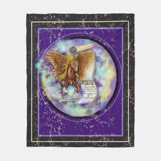 Weisheit von einem Pegasus Fleecedecke (Vorderseite)