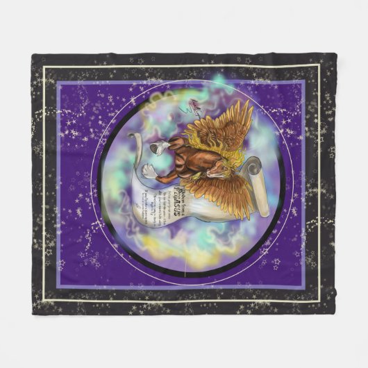 Weisheit von einem Pegasus Fleecedecke (Vorderseite (Horizontal))