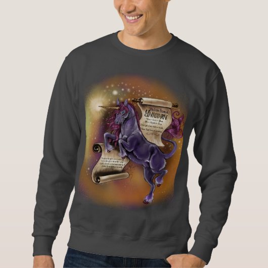 Weisheit von einem Unicorn~men's einfachem Sweatsh Sweatshirt (Vorderseite)