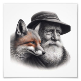 Weisheit & Wild: Ältere Menschen mit Fox Wall Art Fotodruck