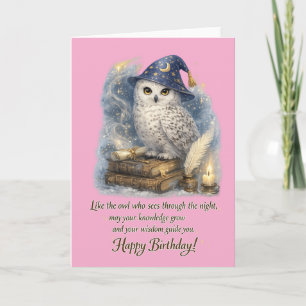 Weisheit & Wissen Schneeeule Alles Gute zum Geburt Karte