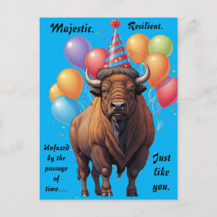 Weisheit zum Geburtstag von Bison Stoic Postkarte