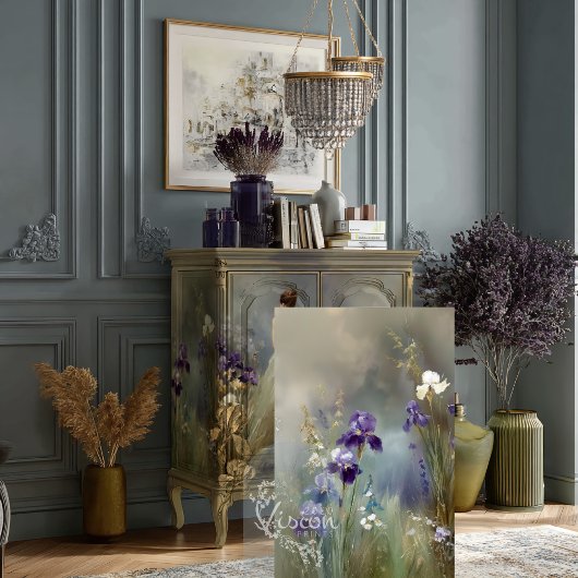 Weisheits-Muse Deep Purple Iris Gold Salbei Garten Seidenpapier