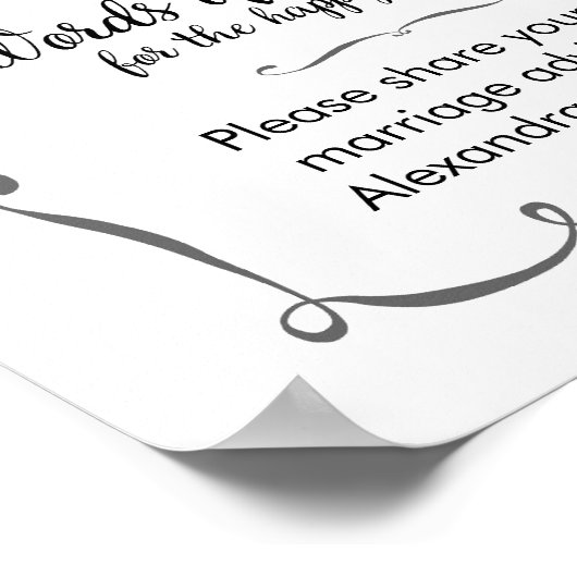 Weisheitsworte für die Hochzeitsratgeber Poster (Ecke)