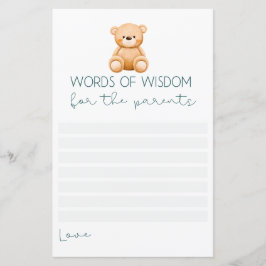 Weisheitsworte | Teddy Bear Baby Boy Showspiele