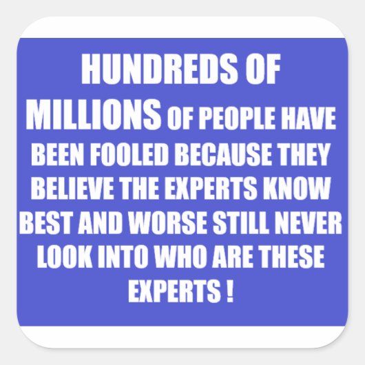 Weisheitswörter blau und weiß quadratischer aufkleber (Vorderseite)