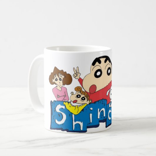 Weiß 11-Unze-klassische weiße Tasse shinchan (Vorderseite Links)