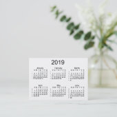 Weiß 2019 52 Wochen-Kalender durch Janz Visitenkarte (Stehend Vorderseite)