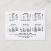 Weiß 2019 52 Wochen-Kalender durch Janz Visitenkarte (Rückseite)