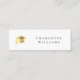 Weiß 2025 | Abschluss-Einsteckkarte Gold Grad Mini Visitenkarte