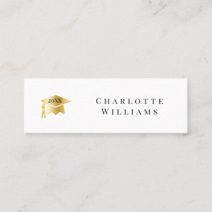 Weiß 2025 Abschluss-Einsteckkarte Gold Grad Mini Visitenkarte