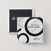 Weiß 50 Jahrzehnt Geburtstag Button (Vorne & Hinten)