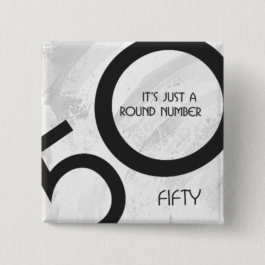 Weiß 50 Jahrzehnt Geburtstag Button (Vorderseite)