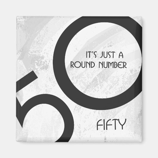 Weiß 50 Jahrzehnt Geburtstag Magnet (Vorne)