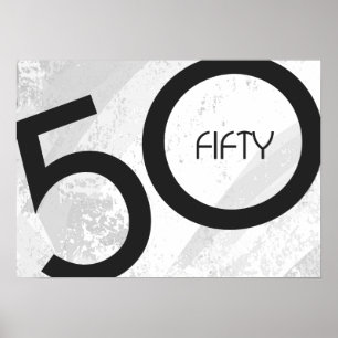 Weiß 50 Jahrzehnt Geburtstag Poster