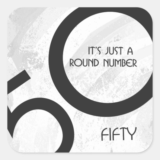 Weiß 50 Jahrzehnt Geburtstag Quadratischer Aufkleber (Vorderseite)