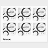 Weiß 50 Jahrzehnt Geburtstag Quadratischer Aufkleber (Blatt)