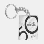 Weiß 50 Jahrzehnt Geburtstag Schlüsselanhänger (Vorderseite links)