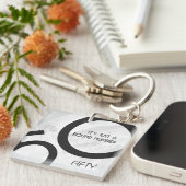 Weiß 50 Jahrzehnt Geburtstag Schlüsselanhänger (Vorderseite rechts)